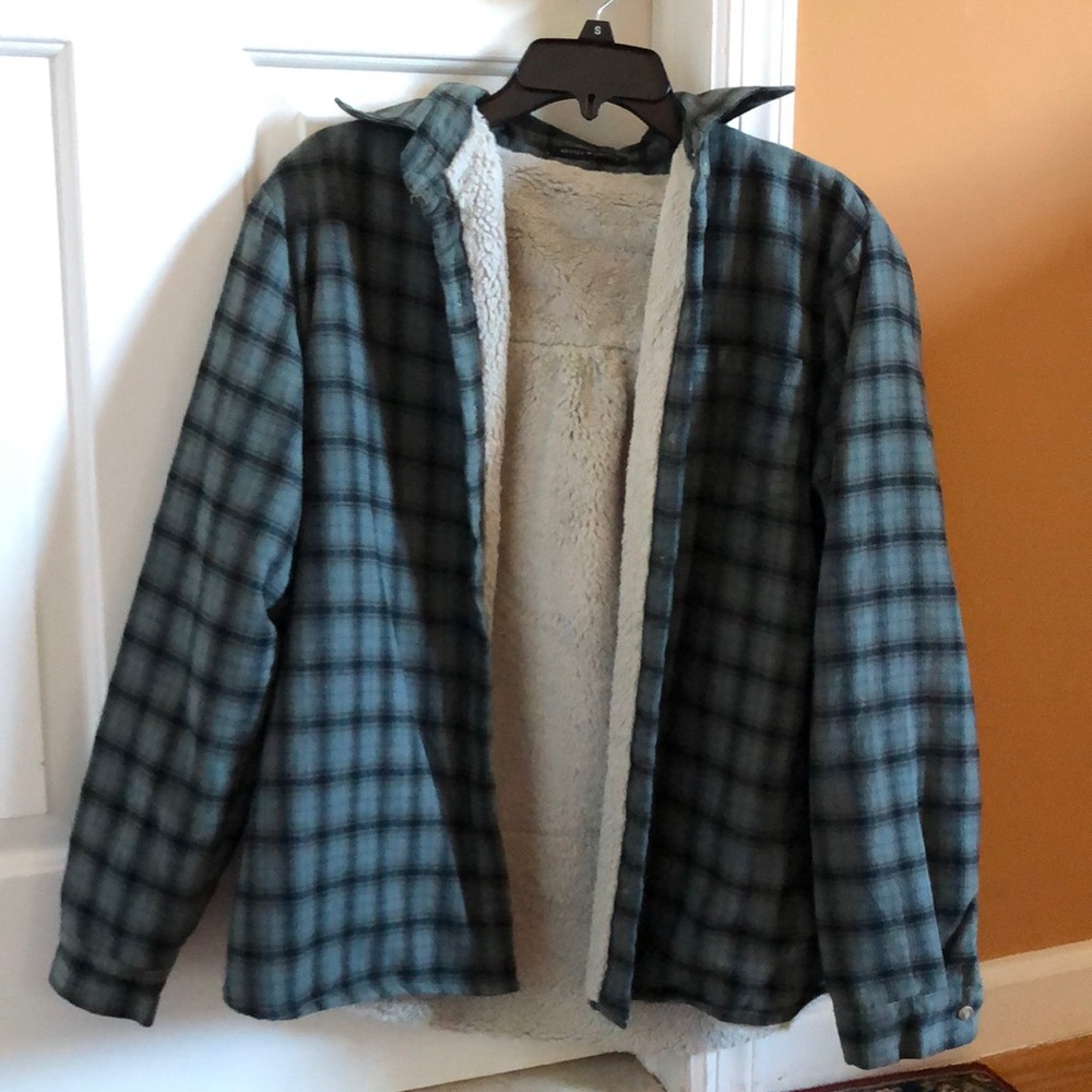 Brandy Melville Plaid Jacket with fuzzy interior